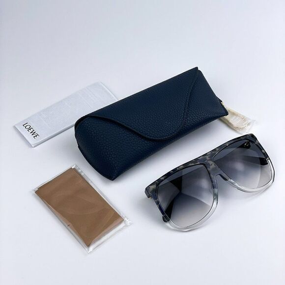 NEW Loewe LW40001F FILIPA 56B Shiny Havana Gradient Smoke Shield Women Sunglasse